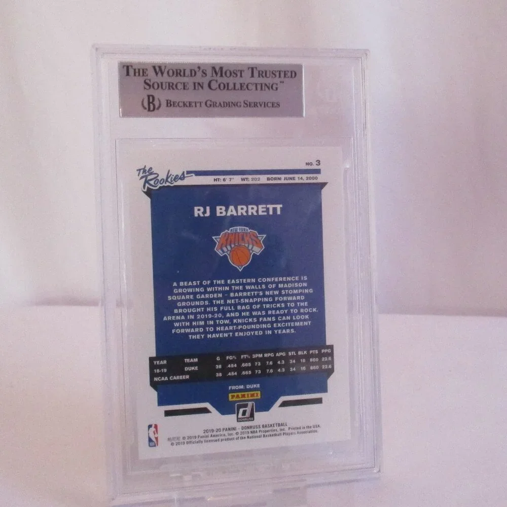 2019-20 DONRUSS THE ROOKIES #3 RJ BARRETT 8.5 NM-MT+